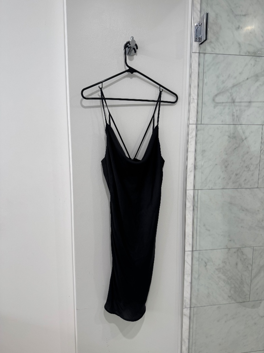 Bardot black silky short slip dress, sz M/8